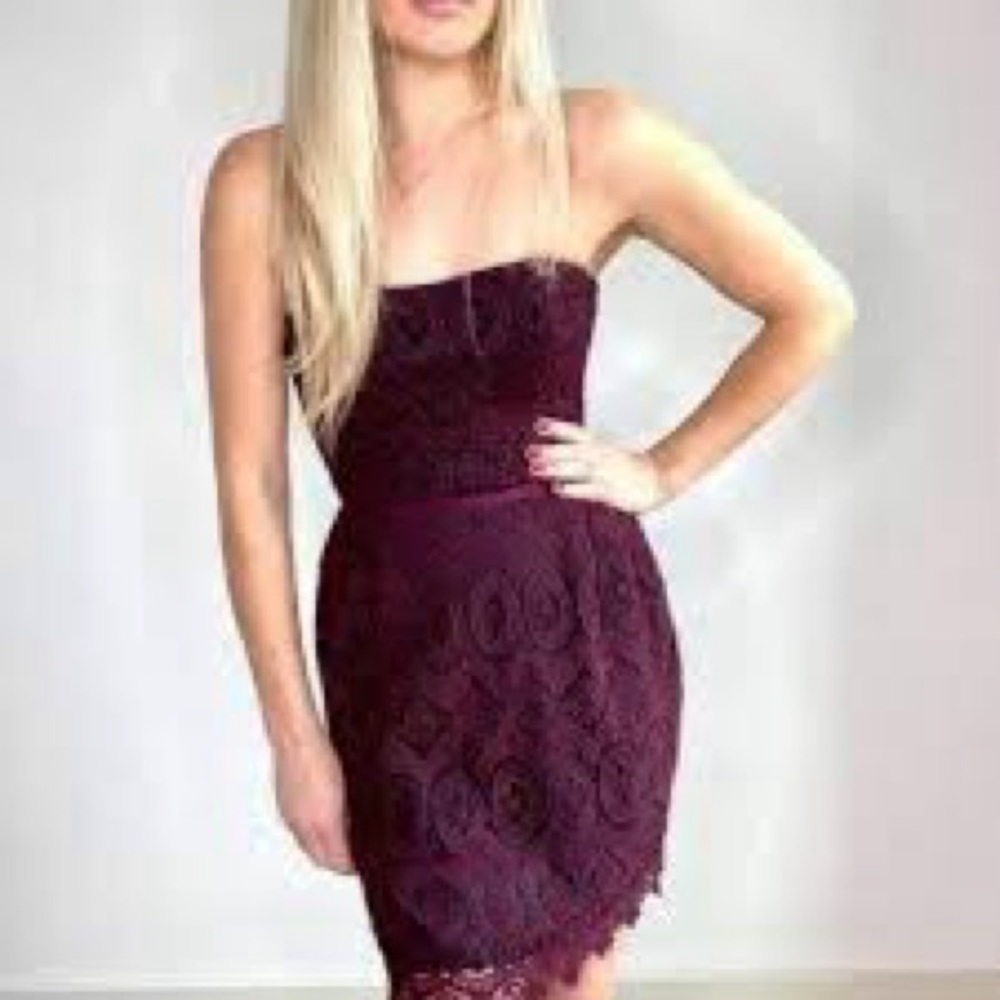 CLUB MONACO LEANDRA STRAPLESS LACE MINI
